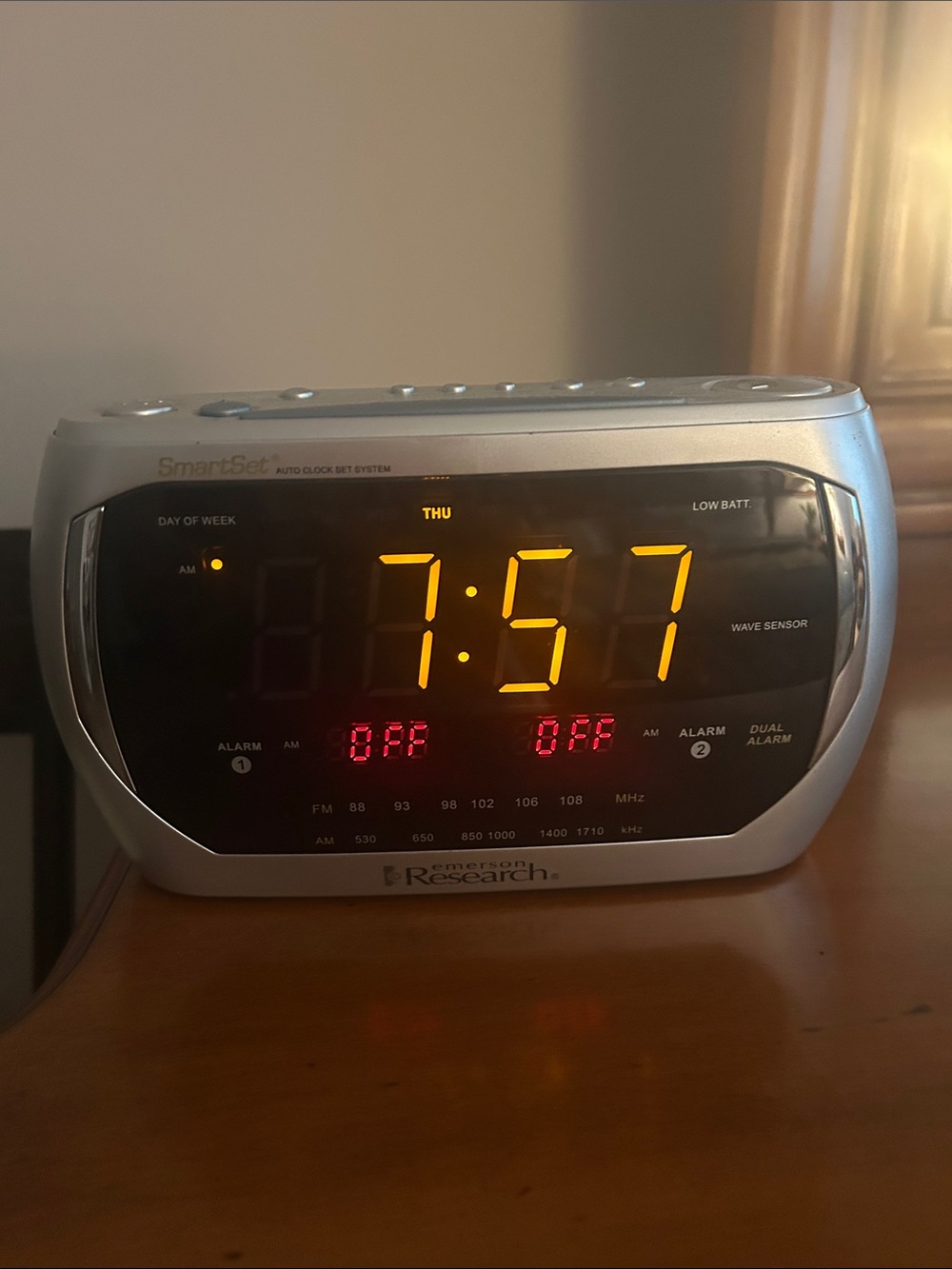 Emerson Research Silver Digital Alarm Clock Radio - Silver